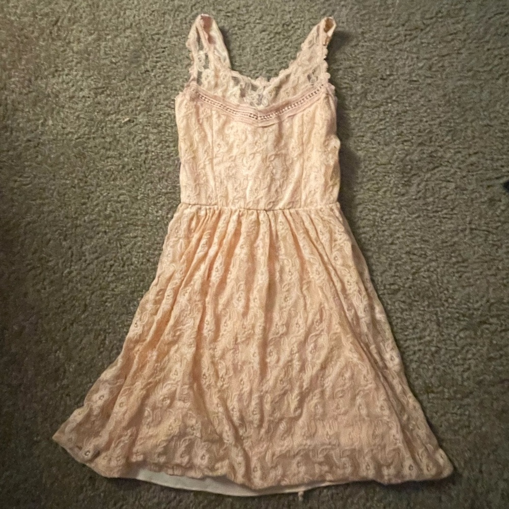 Ballet Slipper Pink Size 3 Lace Dress With Adjustable Lace Up Back